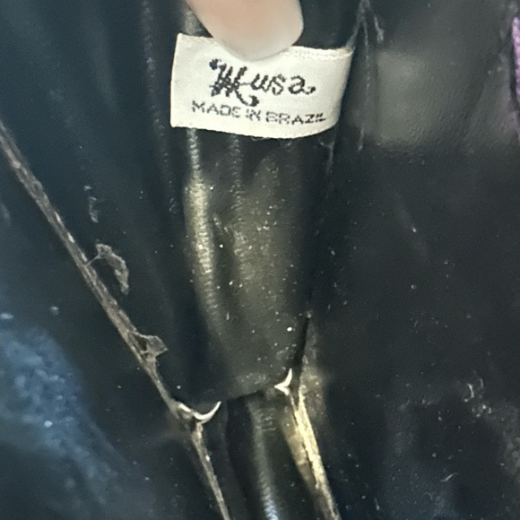 Vintage Musa Brazil Purple Genuine Leather Envelope Crossbody Clutch Bag 80s - Picture 5 of 10